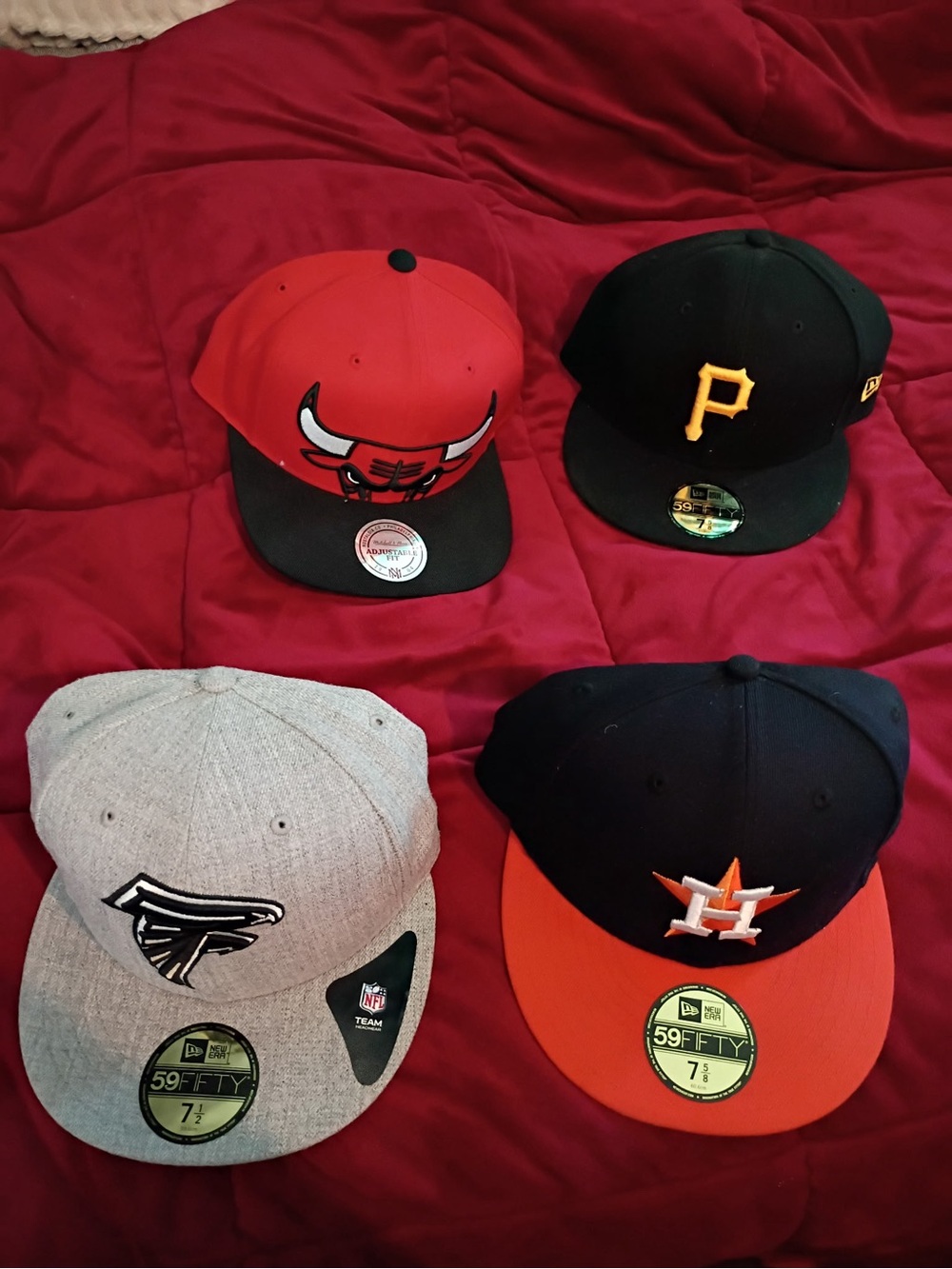 Lids Men's MLB & NBA Snap/59FIFTY Hat Lot - Red, Black, Gray, Orange